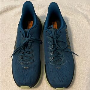 Hoka Men's Teal and Lime Athletic Shoes